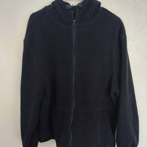 Woolrich Ladies Fleece Double Zip Black XL Hoodie - Picture 1 of 7